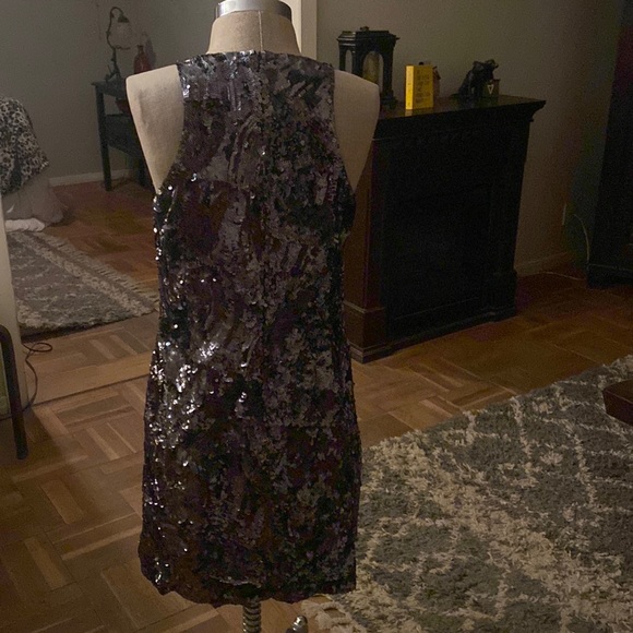 NWOT Mikael Aghal from Bergdorf Goodman  100% silk gorgeous sequin dress. - Picture 3 of 14